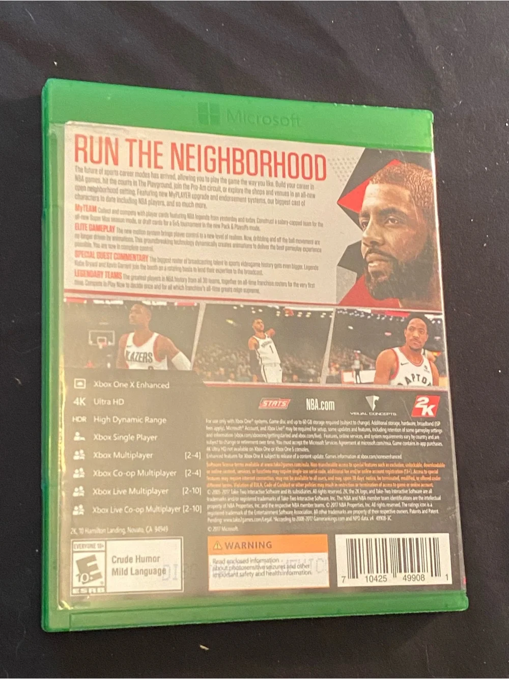 Xbox One NBA 2K18 Game - Green Case with Kyrie Irving Cover
